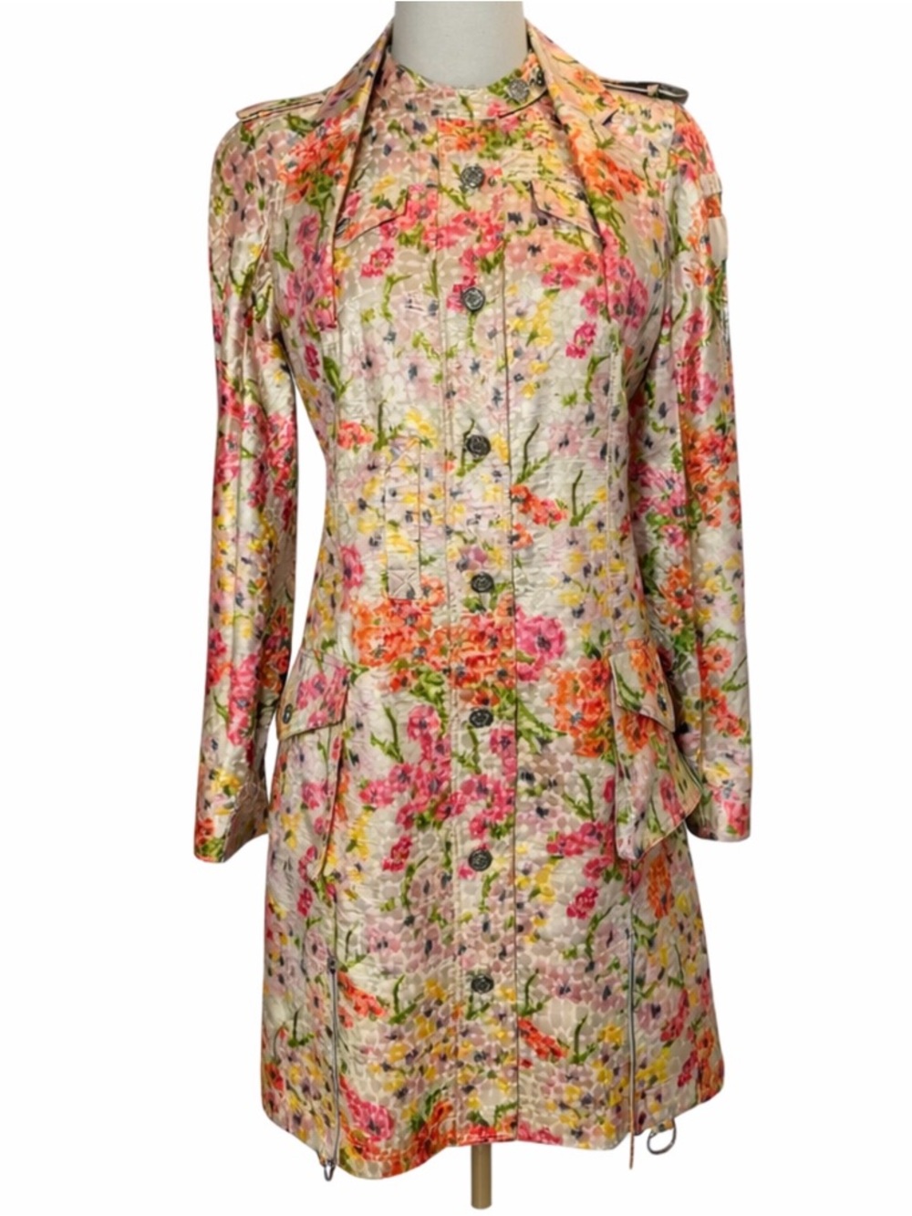 Vintage Christian Dior 2005 Silk Trench Coat by John Galliano – Size 42